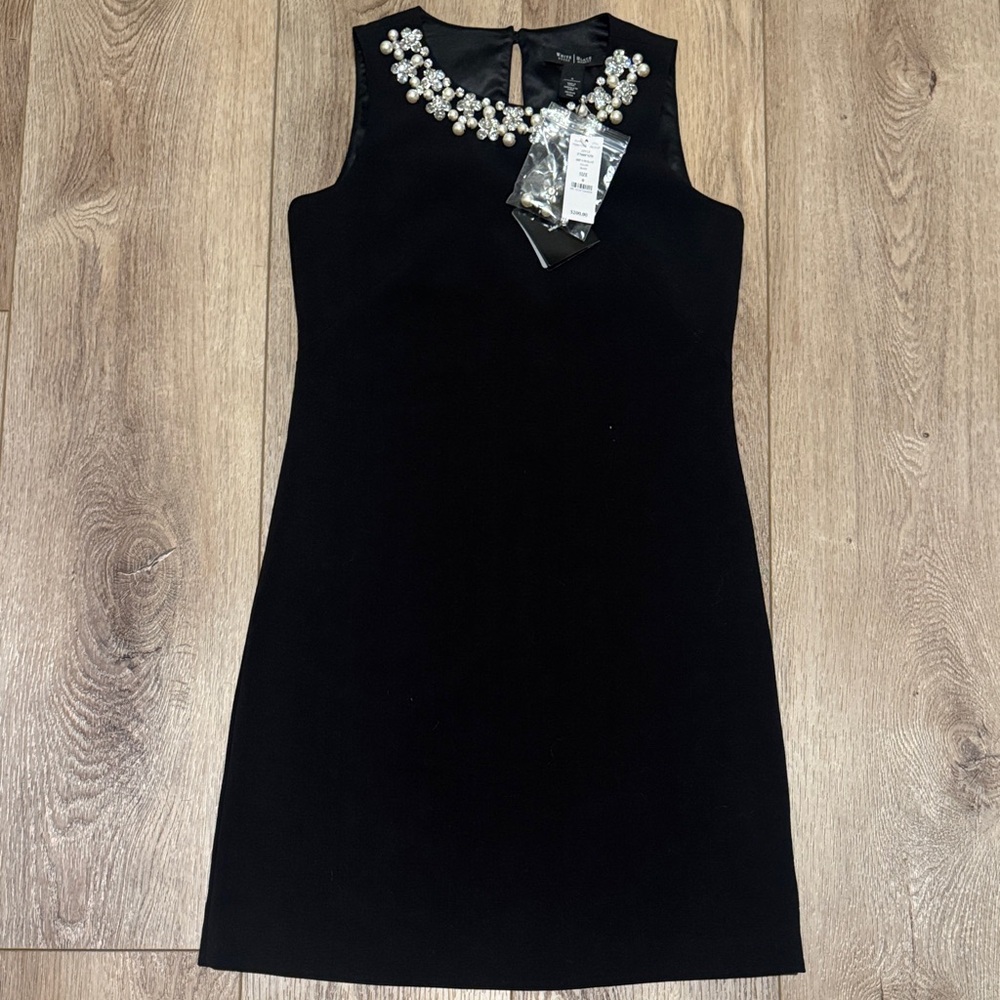 White House Black Market Black Dress with Jewel Embellishments